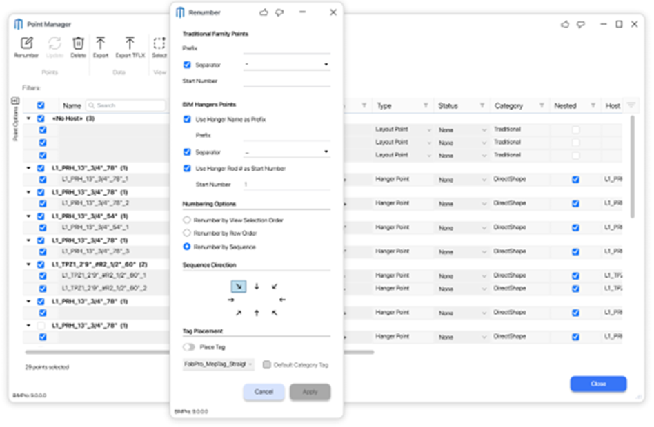 Point Manager Both - BIM 9.0